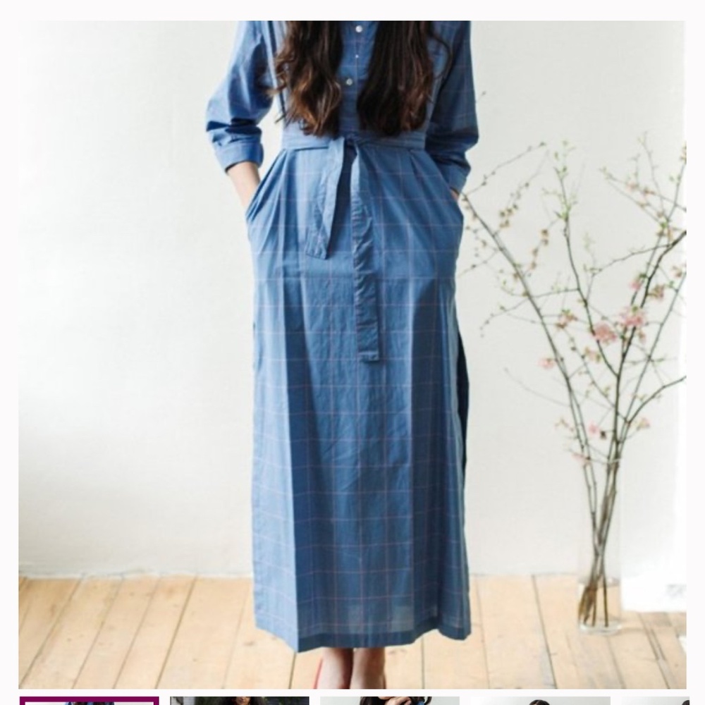 Horses Atelier - Tie Belt Dress in Pastel Grid - Horses 2 - GUC